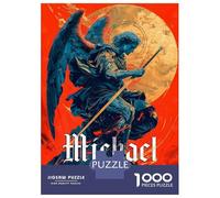 Adults 1000 Piece Jigsaw Puzzle Michael Archangel Art Jigsaws for Adults Brain Teaser Game But Fun And Humorous Difficult And Challenge 38x26cm/1000pcs