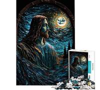 Adults 1000 Piece Jigsaw Puzzle Midnight Jesus Christus Help The Brain Exercise Family Activities Educational Games Suitable for Ages 14 And Up (50x75cm)