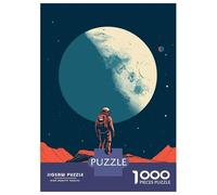 Adults 1000 Piece Jigsaw Puzzle Minimalist Astronaut Puzzles for Adults Fun Games Perfect Decoration Parent-child Interaction 38x26cm/1000pcs
