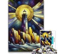 Adults 1000 Piece Jigsaw Puzzle Modern Lighthouse Art Improve Memory Practical Game for And from 14 Years And over 38x52cm