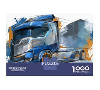 Adults 1000 Piece Jigsaw Puzzle Modern Semi Truck Design Puzzles for Adults Brain Teaser Game Perfect Decoration Birthday And Unique Gifts 38x26cm/1000pcs