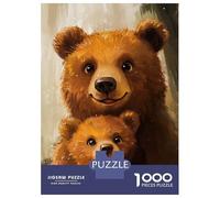 Adults 1000 Piece Jigsaw Puzzle Mom & Cub Bears Jigsaw for Adults Brain Teaser Game Staycation Kill Time Parent-child Interaction 52x38cm/1000pcs