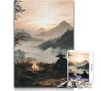 Adults 1000 Piece Jigsaw Puzzle Monk by The Fire Ideal for Cozy Downtime Fine Precision Die Cut Play Toy Size 50x75cm