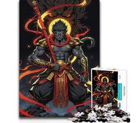 Adults 1000 Piece Jigsaw Puzzle Monkey King Warrior with Staff Improve Memory Practical Game for And from 14 Years And over 38x26cm