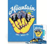 Adults 1000 Piece Jigsaw Puzzle Mountain Calling Graphic Smooth Cut Art Smart Brain Activity Leisure Time Fun Xmas Decor Gift (38x26cm)