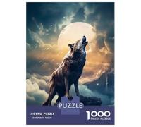 Adults 1000 Piece Jigsaw Puzzle Mystic Moon Wolf Puzzles for Adults Brain Teaser Game Perfect Decoration Birthday And Unique Gifts 70x50cm/1000pcs