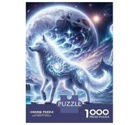Adults 1000 Piece Jigsaw Puzzle Mystic Wolf Puzzles for Adults Fun Games Perfect Decoration Parent-child Interaction 52x38cm/1000pcs