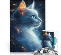 Adults 1000 Piece Jigsaw Puzzle Mystical White Cat Spielspielzeug als Familiengeschenk Heimdekoration52x38cm