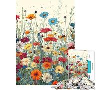 Adults 1000 Piece Jigsaw Puzzle Nature Flowers Art Jigsaws for Adults Fun Games Analysis And Logic Parent-child Interaction (Size 38x52cm)