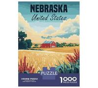 Adults 1000 Piece Jigsaw Puzzle Nebraska Farm Landscape Puzzles for Adults Fun Games Perfect Decoration Parent-child Interaction 70x50cm/1000pcs