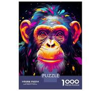 Adults 1000 Piece Jigsaw Puzzle Neon Chimpanzee Jigsaw Puzzle Brain Teaser Game Presents for Women Difficult And Challenge 70x50cm/1000pcs