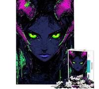 Adults 1000 Piece Jigsaw Puzzle Neon Dripping Succubus Jigsaws for Adults Fun Games Analysis And Logic Parent-child Interaction (Size 38x26cm)