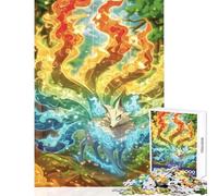 Adults 1000 Piece Jigsaw Puzzle Nine-Tailed Fox Spirit Educational Toy Birthday Gift Impossible Game Improving Love between Couples Size 38x26cm