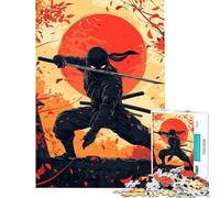 Adults 1000 Piece Jigsaw Puzzle Ninja Warrior Artwork Educational Challenge A Work of Art Anti-Stress Toys for Ages 14 And over (38x26cm)