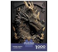 Adults 1000 Piece Jigsaw Puzzle Noble Dragon God Art Deco Jigsaw Puzzle Brain Teaser Game Presents for Women Difficult And Challenge 52x38cm/1000pcs