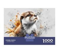 Adults 1000 Piece Jigsaw Puzzle Otter Watercolor Painting Puzzles for Adults Brain Teaser Game Perfect Decoration Birthday And Unique Gifts 70x50cm/1000pcs