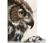 Adults 1000 Piece Jigsaw Puzzle Owl Painting Watercolor Jigsaws 1000 Pieces Learning Educational Puzzle 1000pcs (75x50cm)