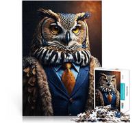 Adults 1000 Piece Jigsaw Puzzle Owl Suit Style Spielzeug für die ganze Familie Geburtstagsgeschenk, Geschenke, Wandkunst75x50cm