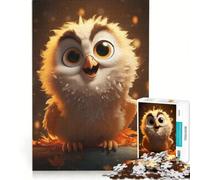 Adults 1000 Piece Jigsaw Puzzle Owls Wisdom Glow DIY Toys Hand Speed Race with Fully Interlocking Randomly Shaped Pieces 38x26cm