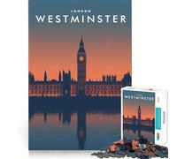 Adults 1000 Piece Jigsaw Puzzle Palace of Westminster Smooth Cut Art Smart Brain Activity Leisure Time Fun Xmas Decor Gift (38x26cm)