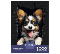Adults 1000 Piece Jigsaw Puzzle Papillon Dog Jigsaws for Adults Anti-Stress Toys Pattern Assembly for Is Ideal As A Gift 52x38cm/1000pcs