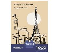 Adults 1000 Piece Jigsaw Puzzle Parisian Scene with Eiffel Tower Puzzle for Adults Relax Games But Fun And Humorous Difficult And Challenge 70x50cm/1000pcs