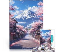 Adults 1000 Piece Jigsaw Puzzle Pastel Fuji Mountain Herausforderndes Spiel eignet sich ideal als Geschenk für die ganze Familie38x26cm