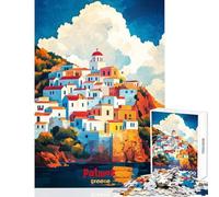 Adults 1000 Piece Jigsaw Puzzle Patmos Art Poster Relaxing Games Tough Challenge Home Decoration Toys Decompressing Intellectual (38x26cm)