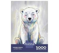 Adults 1000 Piece Jigsaw Puzzle Peaceful Polar Bear Puzzles for Adults Brain Teaser Game Perfect Decoration Birthday And Unique Gifts 38x26cm/1000pcs
