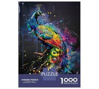 Adults 1000 Piece Jigsaw Puzzle Peacock Popart Painting Jigsaws for Adults Brain Teaser Game But Fun And Humorous Difficult And Challenge 52x38cm/1000pcs