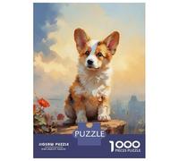 Adults 1000 Piece Jigsaw Puzzle Pembroke Welsh Corgi Jigsaws for Adults Anti-Stress Toys Pattern Assembly for Is Ideal As A Gift 38x26cm/1000pcs