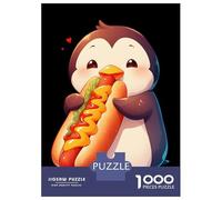 Adults 1000 Piece Jigsaw Puzzle Penguin Loves Hot Dog Jigsaws for Adults Anti-Stress Toys Pattern Assembly for Is Ideal As A Gift 70x50cm/1000pcs