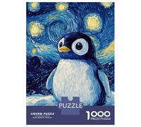 Adults 1000 Piece Jigsaw Puzzle Penguin Starry Night -2 Jigsaw for Adults Brain Teaser Game Staycation Kill Time Parent-child Interaction 52x38cm/1000pcs