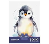 Adults 1000 Piece Jigsaw Puzzle Penguin Watercolor Birds Jigsaws for Adults Brain Teaser Game Difficult Hard Unique Gifts for Birthday And Christmas 38x26cm/1000pcs
