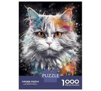 Adults 1000 Piece Jigsaw Puzzle Persian Cat Painting Jigsaws for Adults Brain Teaser Game Difficult Hard Unique Gifts for Birthday And Christmas 52x38cm/1000pcs