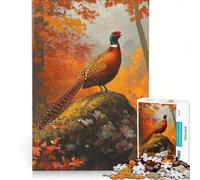 Adults 1000 Piece Jigsaw Puzzle Pheasant in Autumn Woods, Educational Game, Improve Memory, Unique Gifts for Birthday And Christmas 50x75cm