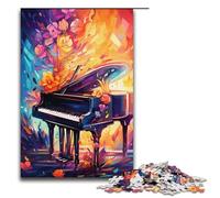 Adults 1000 Piece Jigsaw Puzzle Piano Colorfull Family Fun Puzzle with Matching Poster And Trivia Sheet 1000 PCS(38x26cm)