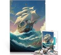 Adults 1000 Piece Jigsaw Puzzle Pirate ship Anspruchsvoll, aber lustig und humorvoll Geeignet für die Schreibtischdekoration52x38cm