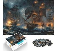 Adults 1000 Piece Jigsaw Puzzle Pirate ship in battle Lernspiele DIY Spielzeug Tolles Geschenk für Spiele38x26cm