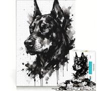 Adults 1000 Piece Jigsaw Puzzle Poster Doberman Pinscher, Educational Game, Improve Memory, Unique Gifts for Birthday And Christmas 38x26cm