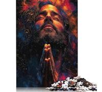 Adults 1000 Piece Jigsaw Puzzle Praying Jesus in Colorful Light Puzzles for Adults & Teenager Brain Teaser Puzzle 300pcs (40x28cm)