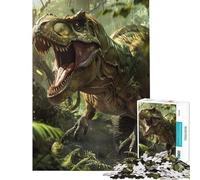Adults 1000 Piece Jigsaw Puzzle Prehistoric Dinosaurs Land Fun at Home Activities, Difficult Challenge Home Decoration Toys for And 14 Years And over (38x52cm)