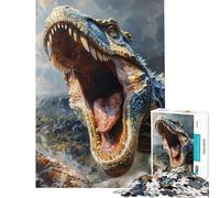 Adults 1000 Piece Jigsaw Puzzle Prehistoric Dinosaurs Land Help The Brain Exercise Stress Reliever Educational Game for 14+ Puzzle Game Offered (38x26cm)