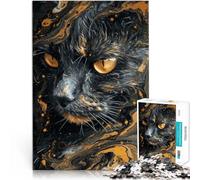 Adults 1000 Piece Jigsaw Puzzle Psychedelic Art Cat Pattern assembly 26x38cm Unique Birthday and Gifts for Teens Age 14 Years Up