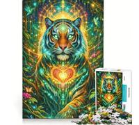 Adults 1000 Piece Jigsaw Puzzle Psychedelic Ayahuasca Tiger, Educational Game, Improve Memory, Unique Gifts for Birthday And Christmas 38x52cm