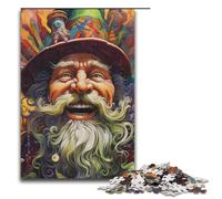 Adults 1000 Piece Jigsaw Puzzle Psychedelic Leprechaun Family Fun Puzzle with Matching Poster And Trivia Sheet 1000 PCS(38x26cm)