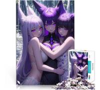Adults 1000 Piece Jigsaw Puzzle Purple Anime Girl Sisters Schwierig und herausfordernd Perfekte Dekoration75x50cm