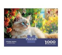 Adults 1000 Piece Jigsaw Puzzle Ragdoll Cat by Window Jigsaws for Adults Brain Teaser Game Difficult Hard Unique Gifts for Birthday And Christmas 52x38cm/1000pcs