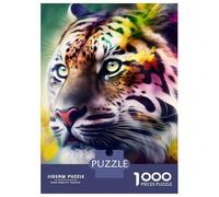 Adults 1000 Piece Jigsaw Puzzle Rainbow Tiger Wildlife Puzzles for Adults Fun Games Perfect Decoration Parent-child Interaction 52x38cm/1000pcs