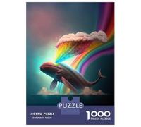 Adults 1000 Piece Jigsaw Puzzle Rainbow Whale Jigsaws for Adults Fun Games Wall Decoration Unique Gifts for Birthday And Christmas 70x50cm/1000pcs